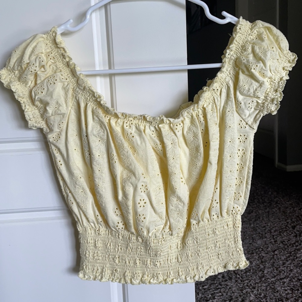 Yellow crop top